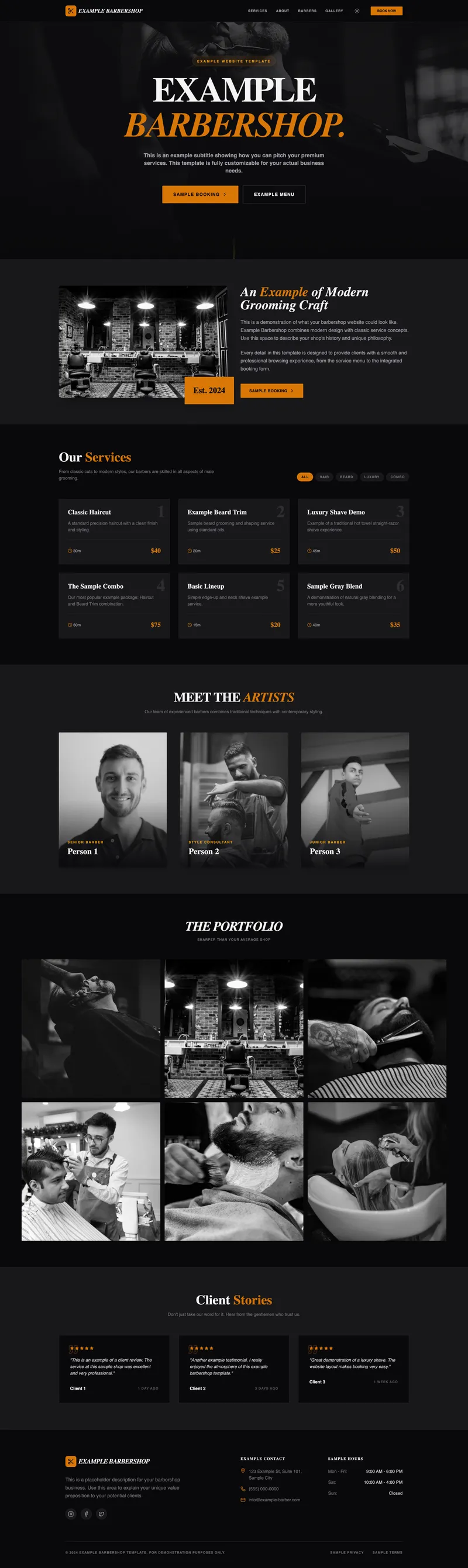 Barber Shop Website